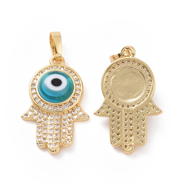 PandaHall Brass Micro Pave Cubic Zirconia Pendants, with Handmade Evil Eye Lampwork, Hamsa Hand Charm, Real 18K Gold Plated, Deep Sky Blue...
PandaHall Brass Micro Pave Cubic Zirconia Pendants, with Handmade Evil Eye Lampwork, Hamsa Hand Charm, Real 18K Gold Plated, Deep Sky Blue...