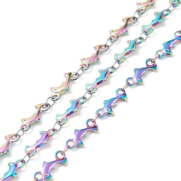 PandaHall Rainbow Color 304 Stainless Steel Link Chains, Soldered, Dolphin, 12x5.5x1.5mm 304 Stainless Steel
PandaHall Rainbow Color 304 Stainless Steel Link Chains, Soldered, Dolphin, 12x5.5x1.5mm 304 Stainless Steel