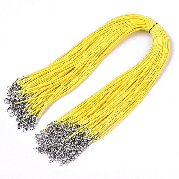 PandaHall Waxed Cotton Cord Necklace Making, with Alloy Lobster Claw Clasps and Iron End Chains, Platinum, Yellow, 44~48cm, 1.5mm Waxed...
PandaHall Waxed Cotton Cord Necklace Making, with Alloy Lobster Claw Clasps and Iron End Chains, Platinum, Yellow, 44~48cm, 1.5mm Waxed...