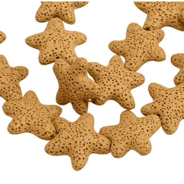 PandaHall Natural Lava Rock Beads Strands, Starfish/Sea Stars, Dyed, Goldenrod, 24~25x7~8mm, Hole: 1mm, about 18pcs/strand, 15 inch Lava..., Gold
PandaHall Natural Lava Rock Beads Strands, Starfish/Sea Stars, Dyed, Goldenrod, 24~25x7~8mm, Hole: 1mm, about 18pcs/strand, 15 inch Lava..., Gold