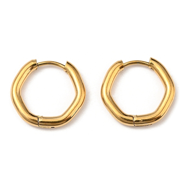 PandaHall Ion Plating(IP) Stainless Steel Huggie Hoop Earrings, 304 Stainless Steel Needle with 201 Stainless Steel Ring, Hexagon, Real 18K...
PandaHall Ion Plating(IP) Stainless Steel Huggie Hoop Earrings, 304 Stainless Steel Needle with 201 Stainless Steel Ring, Hexagon, Real 18K...