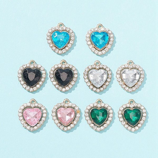 PandaHall 10Pcs 5 Color Acrylic Rhinestone Pendants, with Light Gold Brass Findings, Heart Charms, Mixed Color, 18x16x4.5mm, Hole: 1.4mm..., Multicolor
PandaHall 10Pcs 5 Color Acrylic Rhinestone Pendants, with Light Gold Brass Findings, Heart Charms, Mixed Color, 18x16x4.5mm, Hole: 1.4mm..., Multicolor