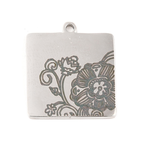 PandaHall 304 Stainless Steel Pendants, Square with Flower Pattern, Stainless Steel Color, 20x18x1mm, Hole: 1.5mm 304 Stainless Steel Square
PandaHall 304 Stainless Steel Pendants, Square with Flower Pattern, Stainless Steel Color, 20x18x1mm, Hole: 1.5mm 304 Stainless Steel Square