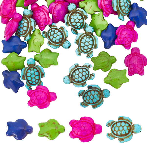 PandaHall 4 Strands 2 Styles Dyed Synthetic Turquoise Beads Strands, Sea Turtle, Mixed Color, 15~18x12~14x6~8mm, Hole: 1mm, 2 strands/style..., Multicolor
PandaHall 4 Strands 2 Styles Dyed Synthetic Turquoise Beads Strands, Sea Turtle, Mixed Color, 15~18x12~14x6~8mm, Hole: 1mm, 2 strands/style..., Multicolor