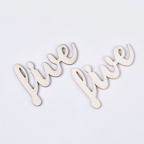 PandaHall Laser Cut Wood Shapes, Unfinished Wooden Embellishments, Wooden Cabochons, Word LIVE, PapayaWhip, 54.5x80x2.5mm Wood Word Orange
PandaHall Laser Cut Wood Shapes, Unfinished Wooden Embellishments, Wooden Cabochons, Word LIVE, PapayaWhip, 54.5x80x2.5mm Wood Word Orange