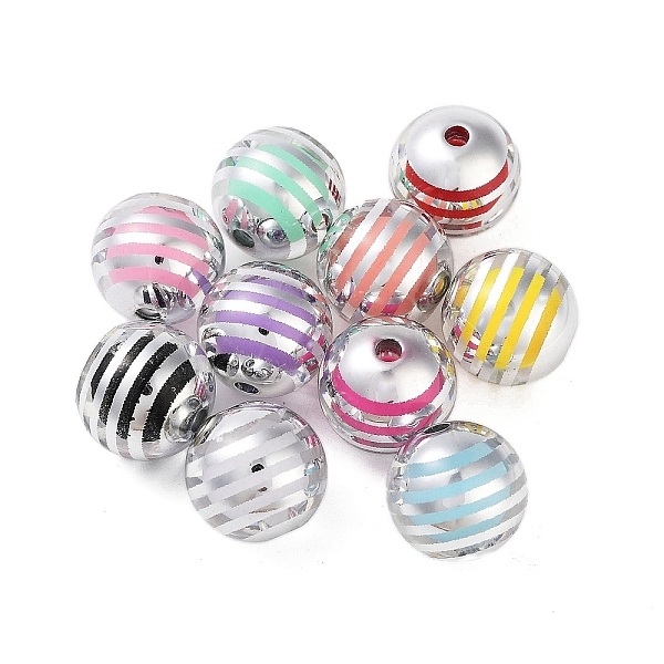 PandaHall UV Plating Rainbow Iridescent Acrylic Beads, Round, Stripe, 15~15.5mm, Hole: 2.5mm Acrylic Stripe Multicolor
PandaHall UV Plating Rainbow Iridescent Acrylic Beads, Round, Stripe, 15~15.5mm, Hole: 2.5mm Acrylic Stripe Multicolor