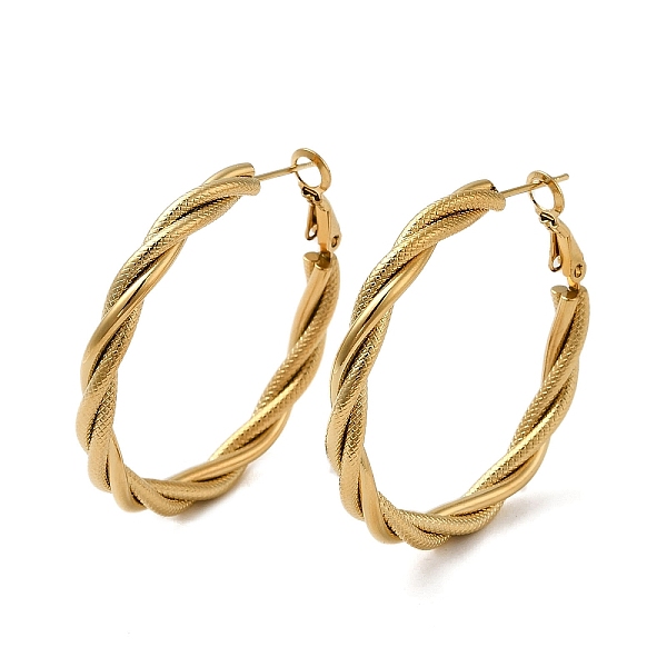 PandaHall 304 Stainless Steel Twist Ring Hoop Earrings for Women, Real 18K Gold Plated, 43.5x4.5x40mm 304 Stainless Steel Twist
PandaHall 304 Stainless Steel Twist Ring Hoop Earrings for Women, Real 18K Gold Plated, 43.5x4.5x40mm 304 Stainless Steel Twist
