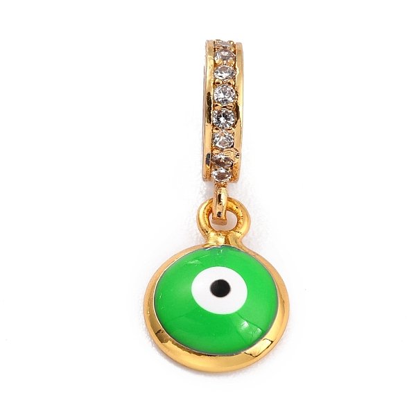 PandaHall Brass Micro Pave Clear Cubic Zirconia European Dangle Charms, with Enamel, Long-Lasting Plated, Large Hole Pendants, Flat Round..., Green
PandaHall Brass Micro Pave Clear Cubic Zirconia European Dangle Charms, with Enamel, Long-Lasting Plated, Large Hole Pendants, Flat Round..., Green