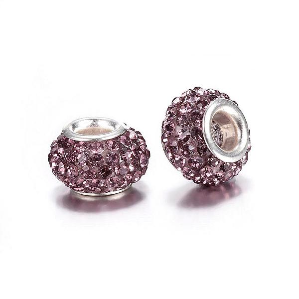 PandaHall Grade A Rhinestone European Beads, Large Hole Beads, Resin, with Silver Color Plated Brass Core, Rondelle, Light Amethyst, 12x8mm..., Purple
PandaHall Grade A Rhinestone European Beads, Large Hole Beads, Resin, with Silver Color Plated Brass Core, Rondelle, Light Amethyst, 12x8mm..., Purple