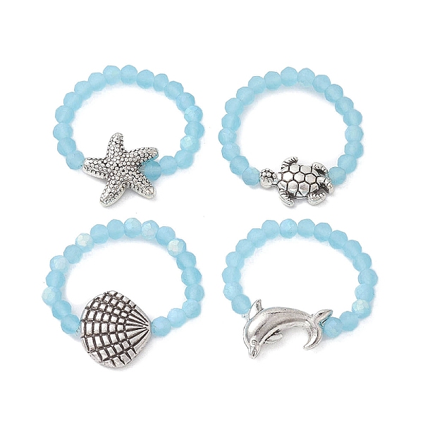 PandaHall 4Pcs Tibetan Silver with Glass Braided Beaded Finger Rings, Mixed Shapes, Inner Diameter: 19~20mm, 4pcs/set Glass Mixed Shapes
PandaHall 4Pcs Tibetan Silver with Glass Braided Beaded Finger Rings, Mixed Shapes, Inner Diameter: 19~20mm, 4pcs/set Glass Mixed Shapes