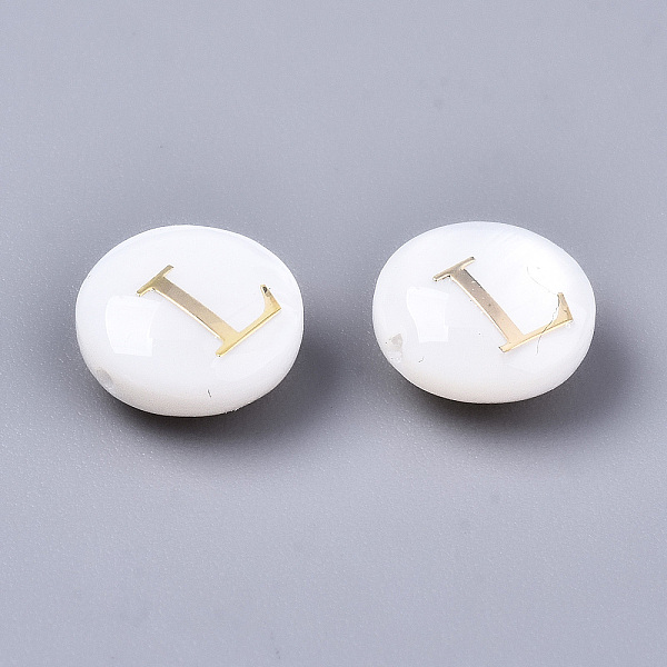 PandaHall Natural Freshwater Shell Beads, with Golden Plated Brass Etched Metal Embellishments, Flat Round, Seashell Color, Letter.L...
PandaHall Natural Freshwater Shell Beads, with Golden Plated Brass Etched Metal Embellishments, Flat Round, Seashell Color, Letter.L...