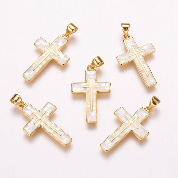 PandaHall Freshwater Shell Pendants, with Brass Findings, Cross, Golden, 26x16x2.5mm, Hole: 3.5x5mm Freshwater Shell Cross White
PandaHall Freshwater Shell Pendants, with Brass Findings, Cross, Golden, 26x16x2.5mm, Hole: 3.5x5mm Freshwater Shell Cross White