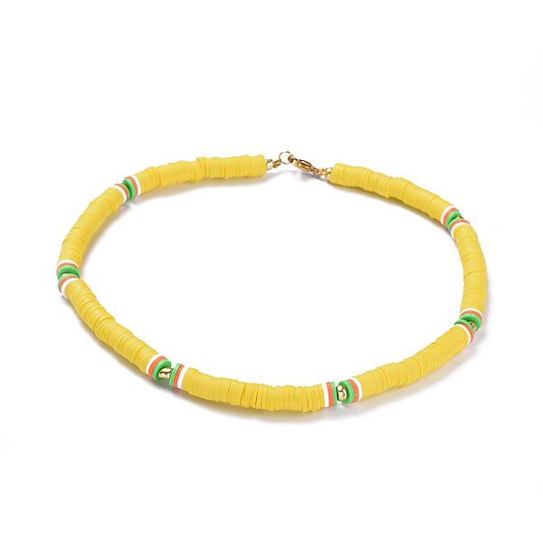 PandaHall Handmade Polymer Clay Heishi Beads Choker Necklaces, with Brass Spacer Beads and 304 Stainless Steel Findings, Yellow, 14.1~14.3...
PandaHall Handmade Polymer Clay Heishi Beads Choker Necklaces, with Brass Spacer Beads and 304 Stainless Steel Findings, Yellow, 14.1~14.3...