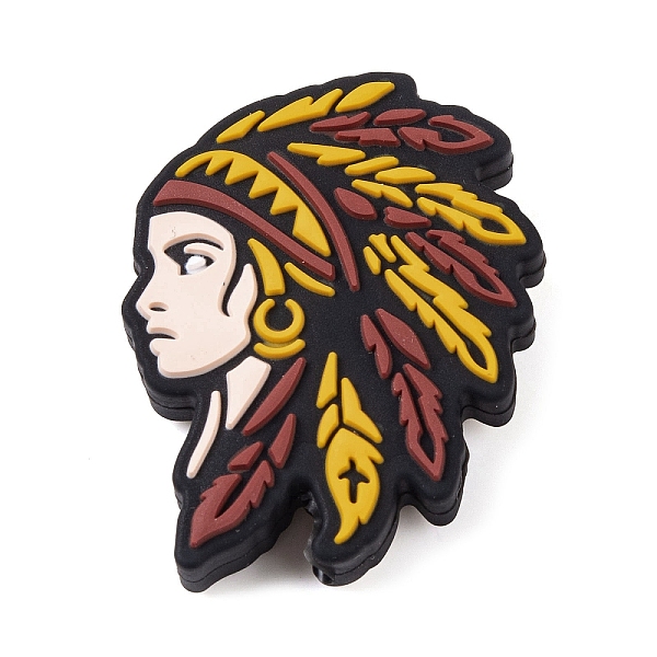 PandaHall Food Grade Eco-Friendly Native American Red Indian Chief Head with Feathers Silicone Focal Beads, Silicone Teething Beads...
PandaHall Food Grade Eco-Friendly Native American Red Indian Chief Head with Feathers Silicone Focal Beads, Silicone Teething Beads...