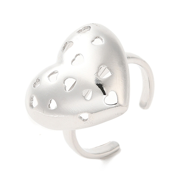 PandaHall Brass Open Cuff Rings, Heart, Platinum, Inner Diameter: 19mm Brass Heart
PandaHall Brass Open Cuff Rings, Heart, Platinum, Inner Diameter: 19mm Brass Heart