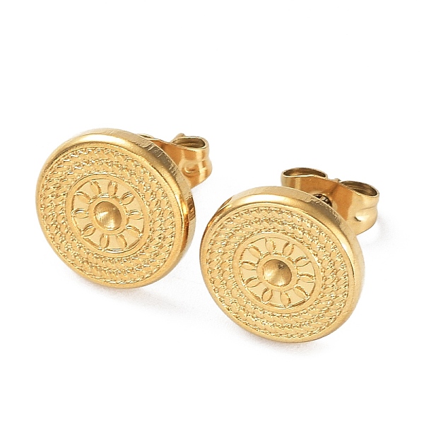 PandaHall Ion Plating(IP) 304 Stainless Steel Stud Earring Findings, Rhinestone Settings, Flat Round with Sun, Real 18K Gold Plated, 11mm...
PandaHall Ion Plating(IP) 304 Stainless Steel Stud Earring Findings, Rhinestone Settings, Flat Round with Sun, Real 18K Gold Plated, 11mm...