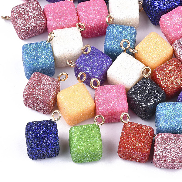 PandaHall Acrylic Pendants, with Glitter Powder and Brass Findings, Cube, Golden, Mixed Color, 25x18x18mm, Hole: 2mm Acrylic Cube Multicolor
PandaHall Acrylic Pendants, with Glitter Powder and Brass Findings, Cube, Golden, Mixed Color, 25x18x18mm, Hole: 2mm Acrylic Cube Multicolor