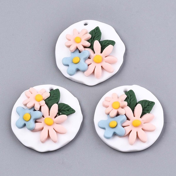 PandaHall Handmade Polymer Clay Pendants, Flat Round with Flower, Colorful, 29.5~30.5x8~9mm, Hole: 1.8~2mm Polymer Clay Flat Round
PandaHall Handmade Polymer Clay Pendants, Flat Round with Flower, Colorful, 29.5~30.5x8~9mm, Hole: 1.8~2mm Polymer Clay Flat Round