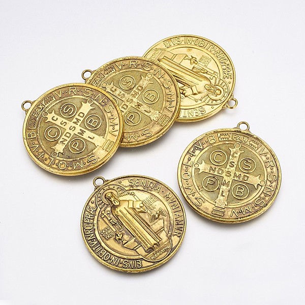 PandaHall Tibetan Style Alloy Big Pendants, Cadmium Free & Nickel Free & Lead Free, Saint Benedict Medal, Antique Golden, 51x46x3mm, Hole...
PandaHall Tibetan Style Alloy Big Pendants, Cadmium Free & Nickel Free & Lead Free, Saint Benedict Medal, Antique Golden, 51x46x3mm, Hole...