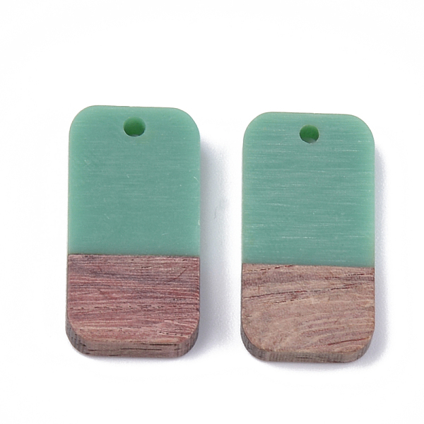 PandaHall Resin & Walnut Wood Pendants, Rectangle, Light Sea Green, 26.5x13x3~4mm, Hole: 1.8mm Resin+Wood Rectangle Green
PandaHall Resin & Walnut Wood Pendants, Rectangle, Light Sea Green, 26.5x13x3~4mm, Hole: 1.8mm Resin+Wood Rectangle Green