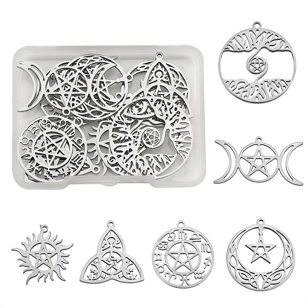 PandaHall 12Pcs 6 Style 304 Stainless Steel Pendants, Mixed Shape, Stainless Steel Color, 19~32x25~35x1~2mm, Hole: 1.2~1.5mm, 2pcs/style 304...
PandaHall 12Pcs 6 Style 304 Stainless Steel Pendants, Mixed Shape, Stainless Steel Color, 19~32x25~35x1~2mm, Hole: 1.2~1.5mm, 2pcs/style 304...