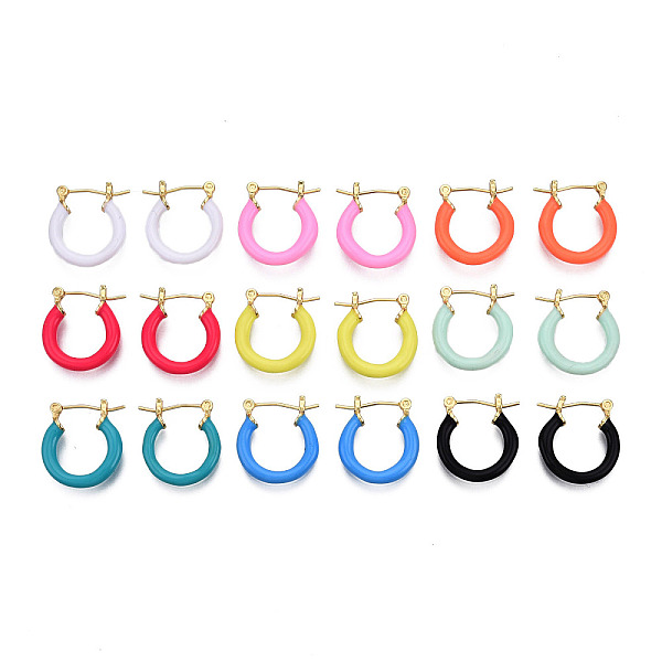 PandaHall Enamel Hoop Earrings, Real 18K Gold Plated Jewelry for Women, Nickel Free, Mixed Color, 21x18.5x3mm, Pin: 0.8mm Brass Round..., Multicolor
PandaHall Enamel Hoop Earrings, Real 18K Gold Plated Jewelry for Women, Nickel Free, Mixed Color, 21x18.5x3mm, Pin: 0.8mm Brass Round..., Multicolor