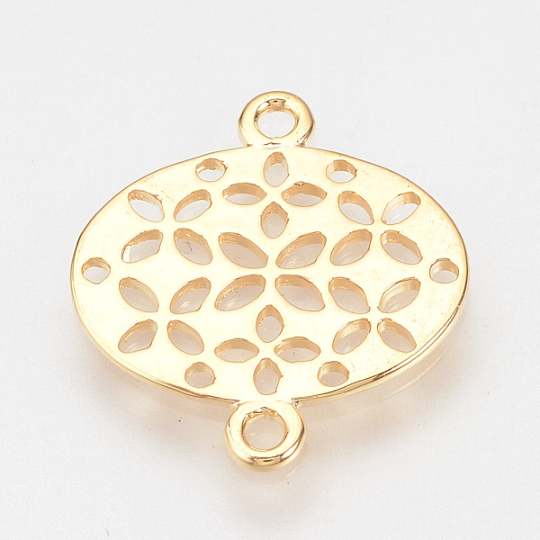 PandaHall Brass Links connectors, Nickel Free, Real 18K Gold Plated, Hollow Oval, Golden, 19.5x17x1mm, Hole: 1.5mm Brass Oval
PandaHall Brass Links connectors, Nickel Free, Real 18K Gold Plated, Hollow Oval, Golden, 19.5x17x1mm, Hole: 1.5mm Brass Oval