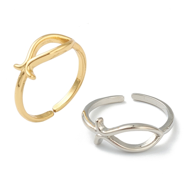 PandaHall Brass Cuff Rings, Open Rings, Long-Lasting Plated, Fish, Mixed Color, US Size 6(16.5mm) Brass
PandaHall Brass Cuff Rings, Open Rings, Long-Lasting Plated, Fish, Mixed Color, US Size 6(16.5mm) Brass