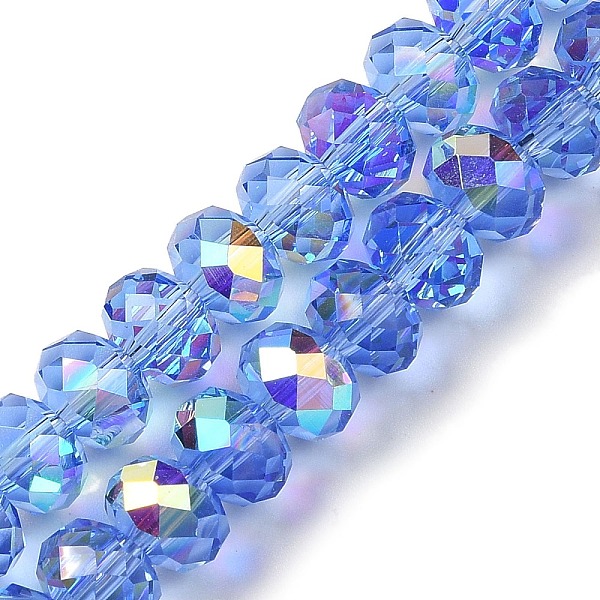 PandaHall AB Color Plated Transparent Electroplate Beads Strands, Faceted, Round, Royal Blue, 7.5x6mm, Hole: 1mm, about 80~83pcs/strand...
PandaHall AB Color Plated Transparent Electroplate Beads Strands, Faceted, Round, Royal Blue, 7.5x6mm, Hole: 1mm, about 80~83pcs/strand...