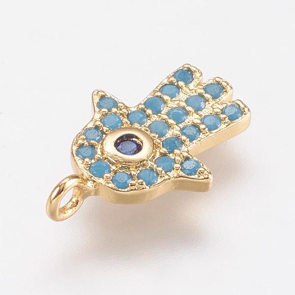 PandaHall Brass Micro Pave Cubic Zirconia Charms, Hamsa Hand/Hand of Fatima/Hand of Miriam, Real 18K Gold Plated, 14x9.5x1.5mm, Hole: 1mm...
PandaHall Brass Micro Pave Cubic Zirconia Charms, Hamsa Hand/Hand of Fatima/Hand of Miriam, Real 18K Gold Plated, 14x9.5x1.5mm, Hole: 1mm...