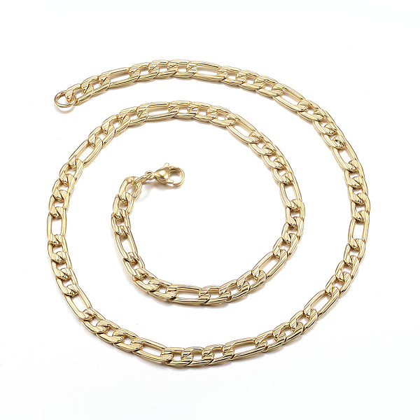 PandaHall 304 Stainless Steel Necklaces, Figaro Chains, with Lobster Clasp, Golden, 19.6 inch(50cm), 6mm 304 Stainless Steel
PandaHall 304 Stainless Steel Necklaces, Figaro Chains, with Lobster Clasp, Golden, 19.6 inch(50cm), 6mm 304 Stainless Steel