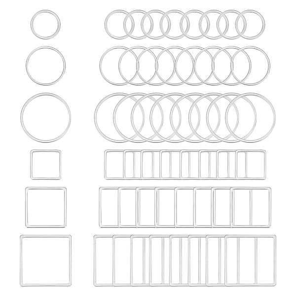 PandaHall UNICRAFTALE 60pcs 2 Styles 3 Sizes Linking Rings 304 Stainless Steel Ring & Square Linking Rings Circle Frames Connectors Jewelry...
PandaHall UNICRAFTALE 60pcs 2 Styles 3 Sizes Linking Rings 304 Stainless Steel Ring & Square Linking Rings Circle Frames Connectors Jewelry...