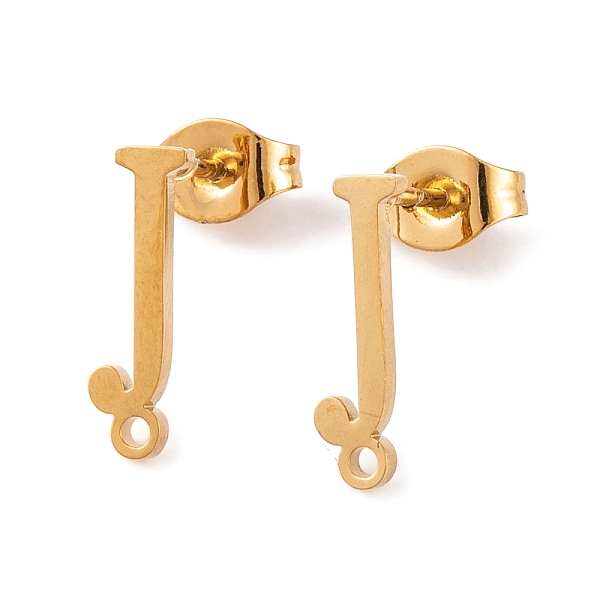 PandaHall Ion Plating(IP) 304 Stainless Steel Stud Earrings, for Women, Letter J, 13.5x5mm, Hole: 1mm, Pin: 0.7mm 304 Stainless Steel Letter...
PandaHall Ion Plating(IP) 304 Stainless Steel Stud Earrings, for Women, Letter J, 13.5x5mm, Hole: 1mm, Pin: 0.7mm 304 Stainless Steel Letter...