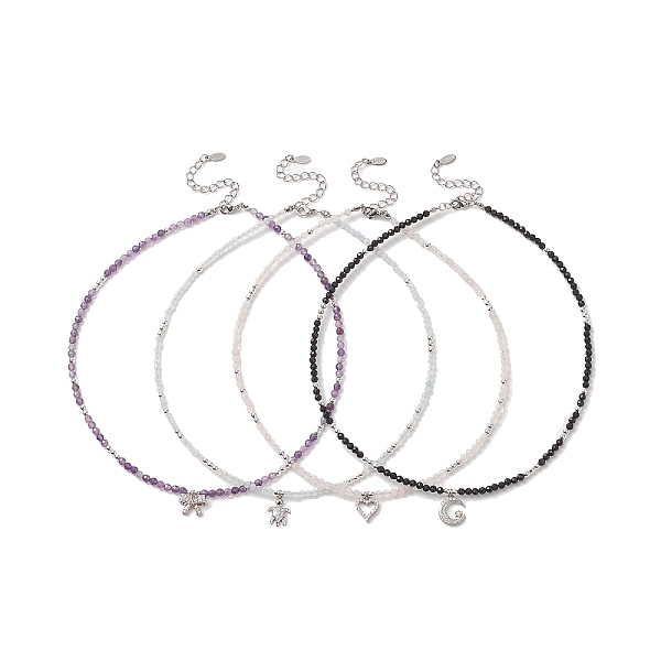 PandaHall 4Pcs 4 Style Moon & Bowknot & Heart & Tortoise Clear Cubic Zirconia Pendant Necklaces Set, Natural Mixed Gemstone Stackable...
PandaHall 4Pcs 4 Style Moon & Bowknot & Heart & Tortoise Clear Cubic Zirconia Pendant Necklaces Set, Natural Mixed Gemstone Stackable...
