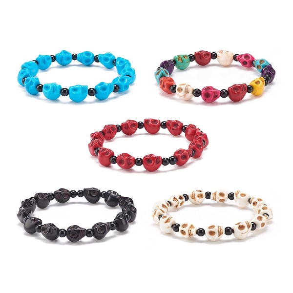 PandaHall Natural Mashan Jade Skull & Synthetic Turquoise(Dyed) Beaded Stretch Bracelet, Gemstone Jewelry for Women, Mixed Color, Inner..., Multicolor
PandaHall Natural Mashan Jade Skull & Synthetic Turquoise(Dyed) Beaded Stretch Bracelet, Gemstone Jewelry for Women, Mixed Color, Inner..., Multicolor
