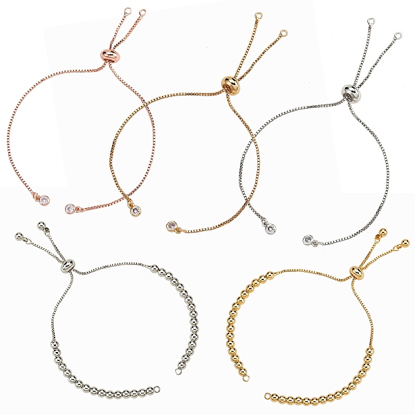 PandaHall 5Pcs 5 Styles Brass Chain Bracelet Making, Slider Bracelets Making, with Rhinestone, Mixed Color, 1pc/style Brass
PandaHall 5Pcs 5 Styles Brass Chain Bracelet Making, Slider Bracelets Making, with Rhinestone, Mixed Color, 1pc/style Brass