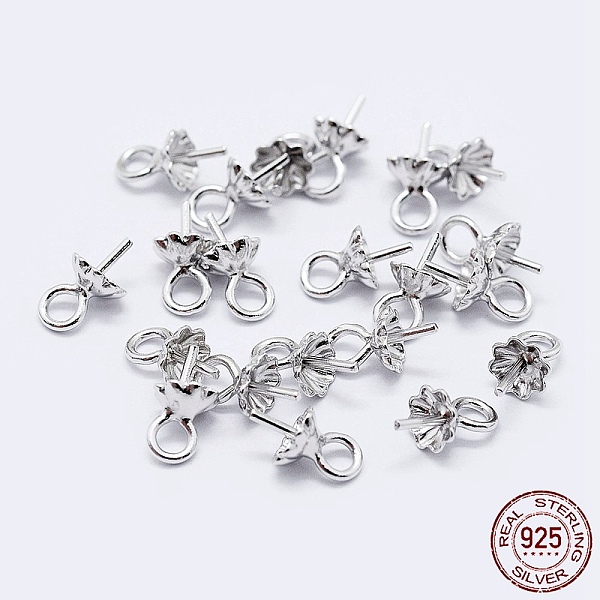 PandaHall 925 Sterling Silver Cup Pearl Bail Pin Pendants, For Half Drilled Beads, Flower, Silver, 7x4mm, Hole: 1.5mm, Pin: 0.7mm Sterling...
PandaHall 925 Sterling Silver Cup Pearl Bail Pin Pendants, For Half Drilled Beads, Flower, Silver, 7x4mm, Hole: 1.5mm, Pin: 0.7mm Sterling...