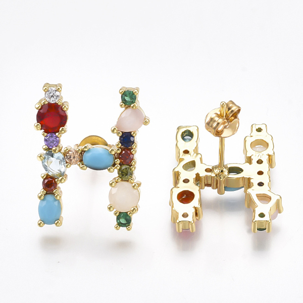 PandaHall (Jewelry Parties Factory Sale)Brass Micro Pave Cubic Zirconia Ear Studs, Alphabet, Real 18K Gold Plated, Letter.H, 19x14.5x3mm...
PandaHall (Jewelry Parties Factory Sale)Brass Micro Pave Cubic Zirconia Ear Studs, Alphabet, Real 18K Gold Plated, Letter.H, 19x14.5x3mm...