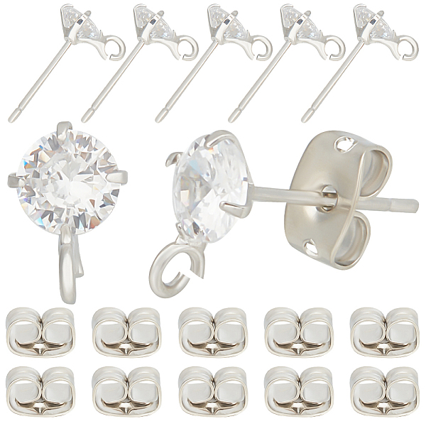 PandaHall Beebeecraft 1 Box 12Pcs Cubic Zirconia Stud Earring Findings Platinum Plated Posts Earring Findings with Ear Nuts for Jewellery...
PandaHall Beebeecraft 1 Box 12Pcs Cubic Zirconia Stud Earring Findings Platinum Plated Posts Earring Findings with Ear Nuts for Jewellery...