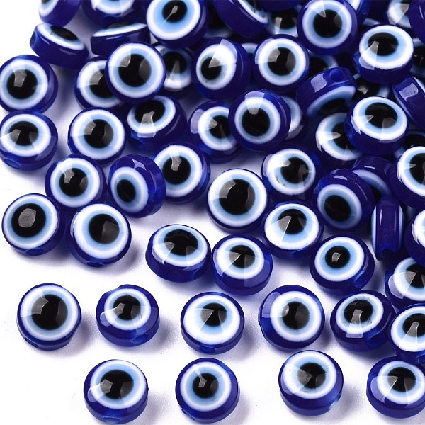 PandaHall Resin Beads, Flat Round, Evil Eye, Dark Blue, 7.5~8x5~6mm, Hole: 1.8~2mm Resin Evil Eye
PandaHall Resin Beads, Flat Round, Evil Eye, Dark Blue, 7.5~8x5~6mm, Hole: 1.8~2mm Resin Evil Eye