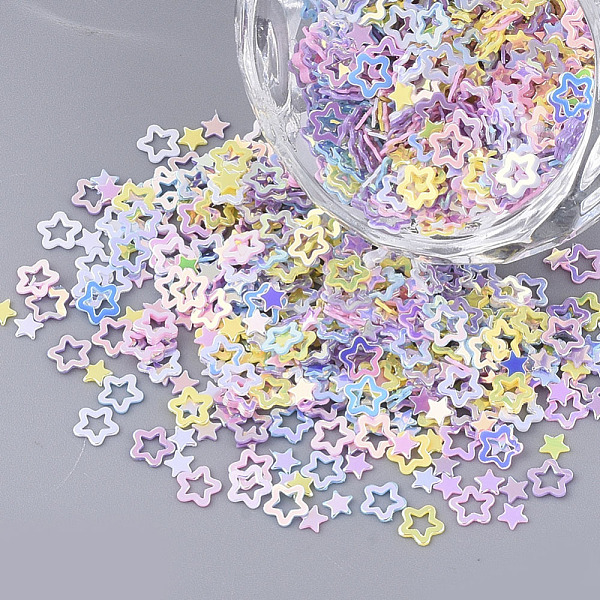 PandaHall Ornament Accessories, PVC Plastic Paillette/Sequins Beads, Drilled & No Hole, Star, Mixed Color, 2.5~4x3~4x0.4mm, Hole: 2.5x3mm..., Multicolor
PandaHall Ornament Accessories, PVC Plastic Paillette/Sequins Beads, Drilled & No Hole, Star, Mixed Color, 2.5~4x3~4x0.4mm, Hole: 2.5x3mm..., Multicolor