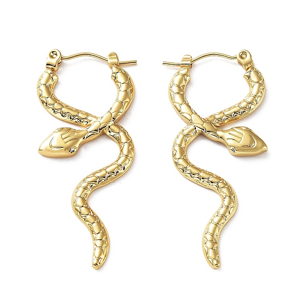 PandaHall 304 Stainless Steel Hoop Earring, Garden Reptile Serpentine Snake Earring for Women, Real 18K Gold Plated, 41x18mm 304 Stainless...
PandaHall 304 Stainless Steel Hoop Earring, Garden Reptile Serpentine Snake Earring for Women, Real 18K Gold Plated, 41x18mm 304 Stainless...
