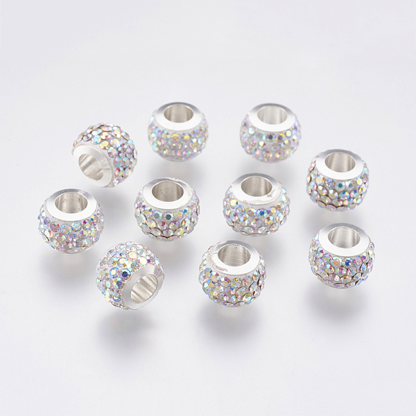 PandaHall 304 Stainless Steel European Beads, with Polymer Clay Rhinestone, Large Hole Beads, Rondelle, Crystal AB, 11x7.5mm, Hole: 5mm..., Clear
PandaHall 304 Stainless Steel European Beads, with Polymer Clay Rhinestone, Large Hole Beads, Rondelle, Crystal AB, 11x7.5mm, Hole: 5mm..., Clear