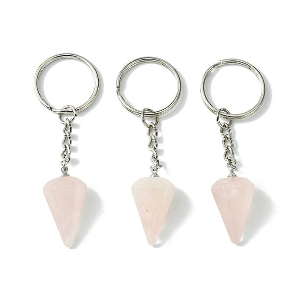 PandaHall Natural Rose Quartz Cone Pendant Keychain, with Platinum Tone Brass Findings, for Bag Jewelry Gift Decoration, 8cm Rose Quartz...
PandaHall Natural Rose Quartz Cone Pendant Keychain, with Platinum Tone Brass Findings, for Bag Jewelry Gift Decoration, 8cm Rose Quartz...