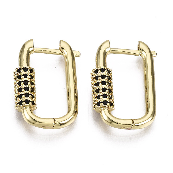 PandaHall Brass Micro Pave Cubic Zirconia Huggie Hoop Earring, Oval, Nickel Free, Real 16K Gold Plated, Black, 22x15x5mm, Pin: 1.3mm Brass...
PandaHall Brass Micro Pave Cubic Zirconia Huggie Hoop Earring, Oval, Nickel Free, Real 16K Gold Plated, Black, 22x15x5mm, Pin: 1.3mm Brass...
