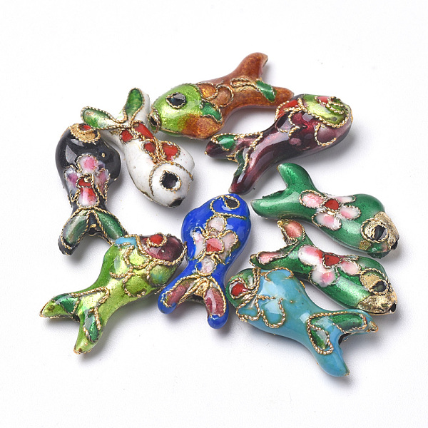 PandaHall Handmade Cloisonne Beads, Fish, Mixed Color, 19.5x9x5~6mm, Hole: 1mm Brass Fish Multicolor
PandaHall Handmade Cloisonne Beads, Fish, Mixed Color, 19.5x9x5~6mm, Hole: 1mm Brass Fish Multicolor