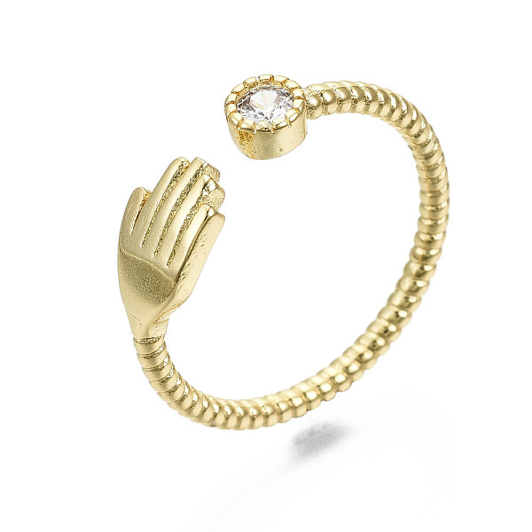 PandaHall Brass Micro Pave Clear Cubic Zirconia Cuff Rings, Open Rings, Nickel Free, Hand, Real 16K Gold Plated, Inner Diameter: 17mm...
PandaHall Brass Micro Pave Clear Cubic Zirconia Cuff Rings, Open Rings, Nickel Free, Hand, Real 16K Gold Plated, Inner Diameter: 17mm...