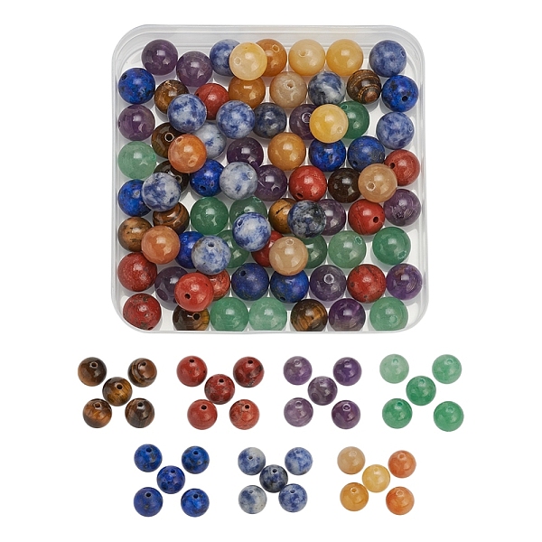 PandaHall 100Pcs 7 Style Natural Mixed Gemstone Beads, Round, 100pcs/box Mixed Stone Round
PandaHall 100Pcs 7 Style Natural Mixed Gemstone Beads, Round, 100pcs/box Mixed Stone Round