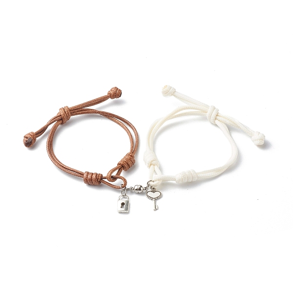 PandaHall Adjustable Korean Waxed Polyester Cord Bracelets, with Tibetan Style Alloy Pendants and Round Brass Magnetic Clasps, Padlock &..., Multicolor
PandaHall Adjustable Korean Waxed Polyester Cord Bracelets, with Tibetan Style Alloy Pendants and Round Brass Magnetic Clasps, Padlock &..., Multicolor