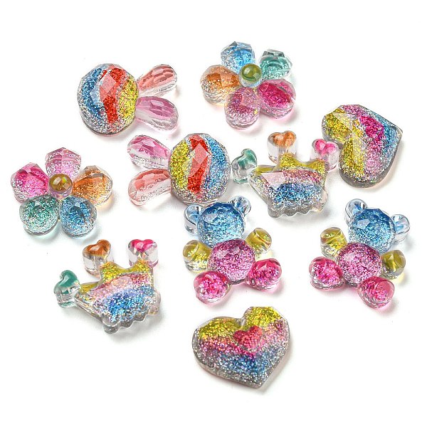 PandaHall Plastic Cabochons, with Glitter Powder, Mixed Shape, Colorful, 16~21x16.5~23x7~8mm Plastic Mixed Shapes
PandaHall Plastic Cabochons, with Glitter Powder, Mixed Shape, Colorful, 16~21x16.5~23x7~8mm Plastic Mixed Shapes